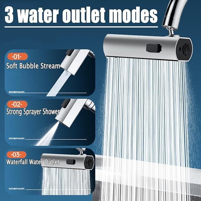 Luxury Touch Faucet with 360° Waterfall & Extende
