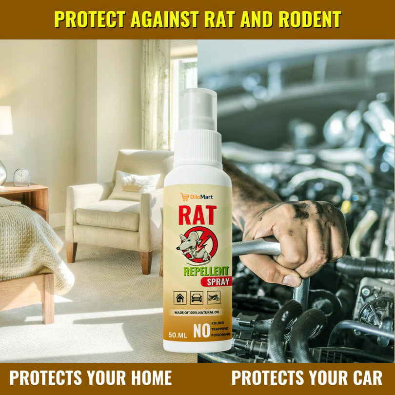 Rat Repellent Spray – 100% Natural Protection for Home, Car & Office( Buy 1 Get 1 Free)